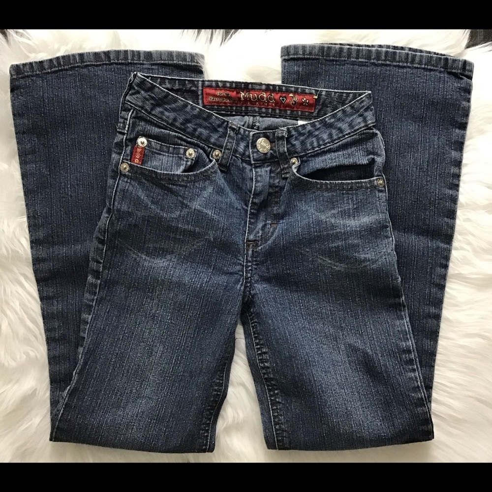 Mudd Girl's, wide leg flare, Blue jeans, Size 8